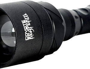 Black flashlight with textured grip