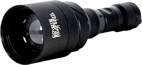 Black flashlight with textured grip