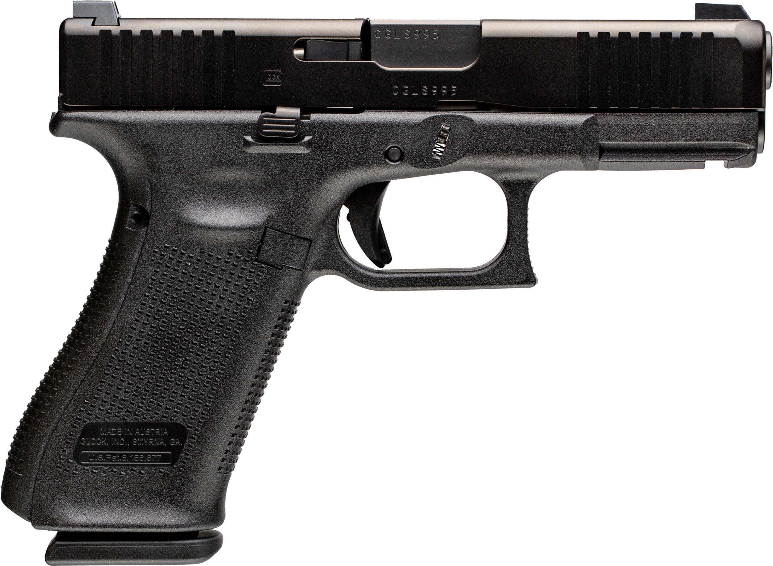 Black semi-automatic pistol