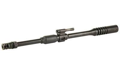 Rifle barrel with muzzle brake and gas system