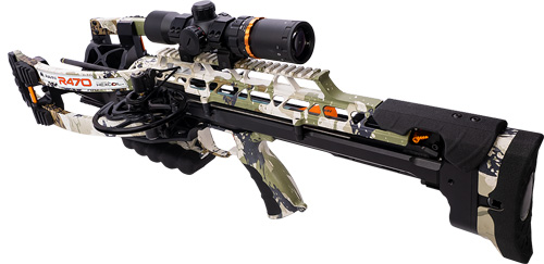 High-tech camo crossbow with mounted scope