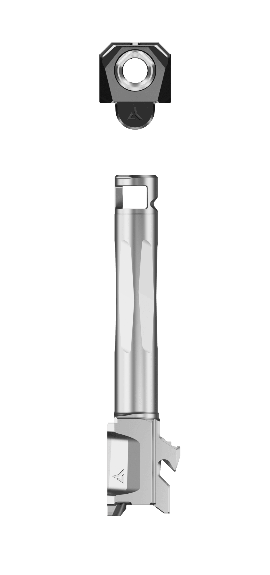 Machined metal mechanical component with cylindrical shaft
