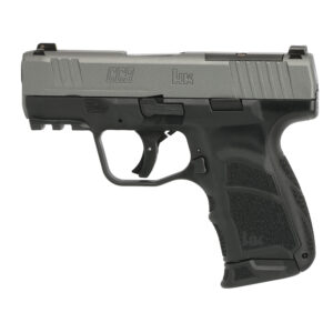 Compact firearm with a black grip