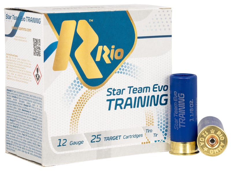 Box of Rio 12-gauge training shotgun shells