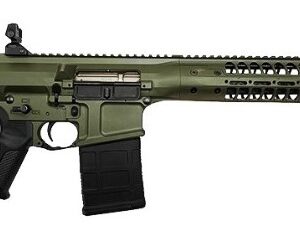 Green tactical rifle with rail system