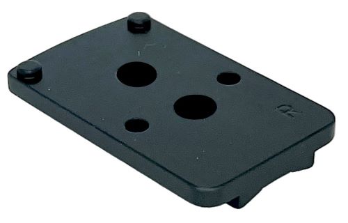 Black rectangular mounting plate with multiple holes