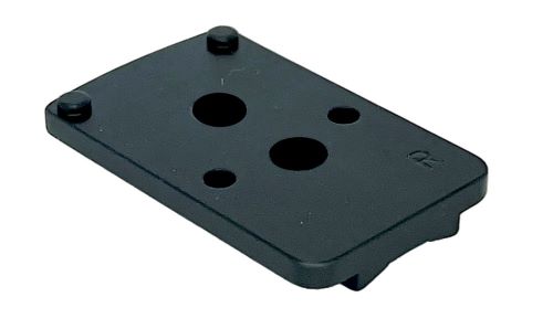 Black rectangular mounting plate with multiple holes