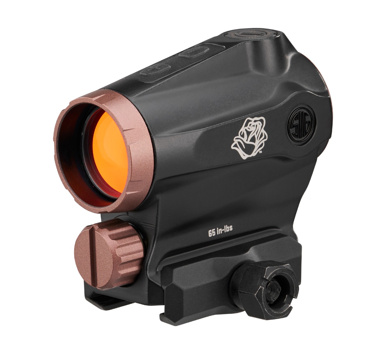 Compact rifle red dot sight with orange lens