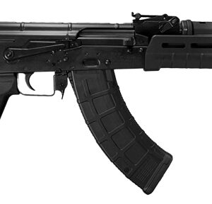 Black AK-style rifle on white background