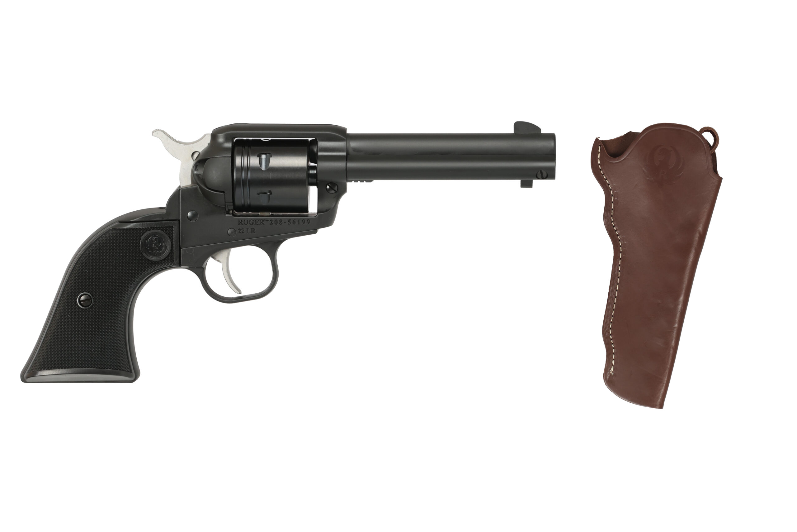 Revolver with leather holster