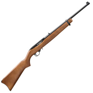 Wooden stock air rifle isolated on white background