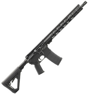 Black rifle with handguard and magazine