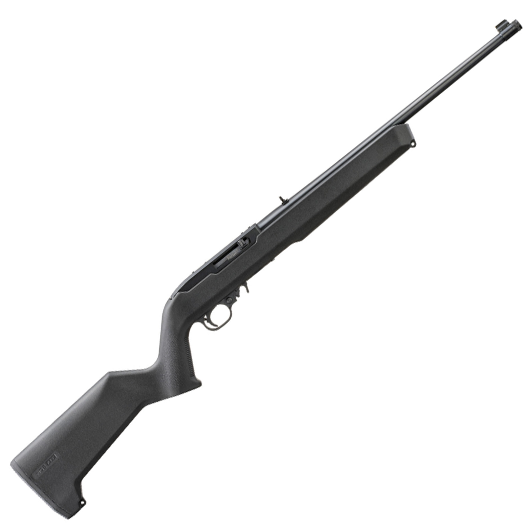 Black bolt-action rifle isolated on white background