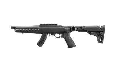Black tactical shotgun with adjustable stock