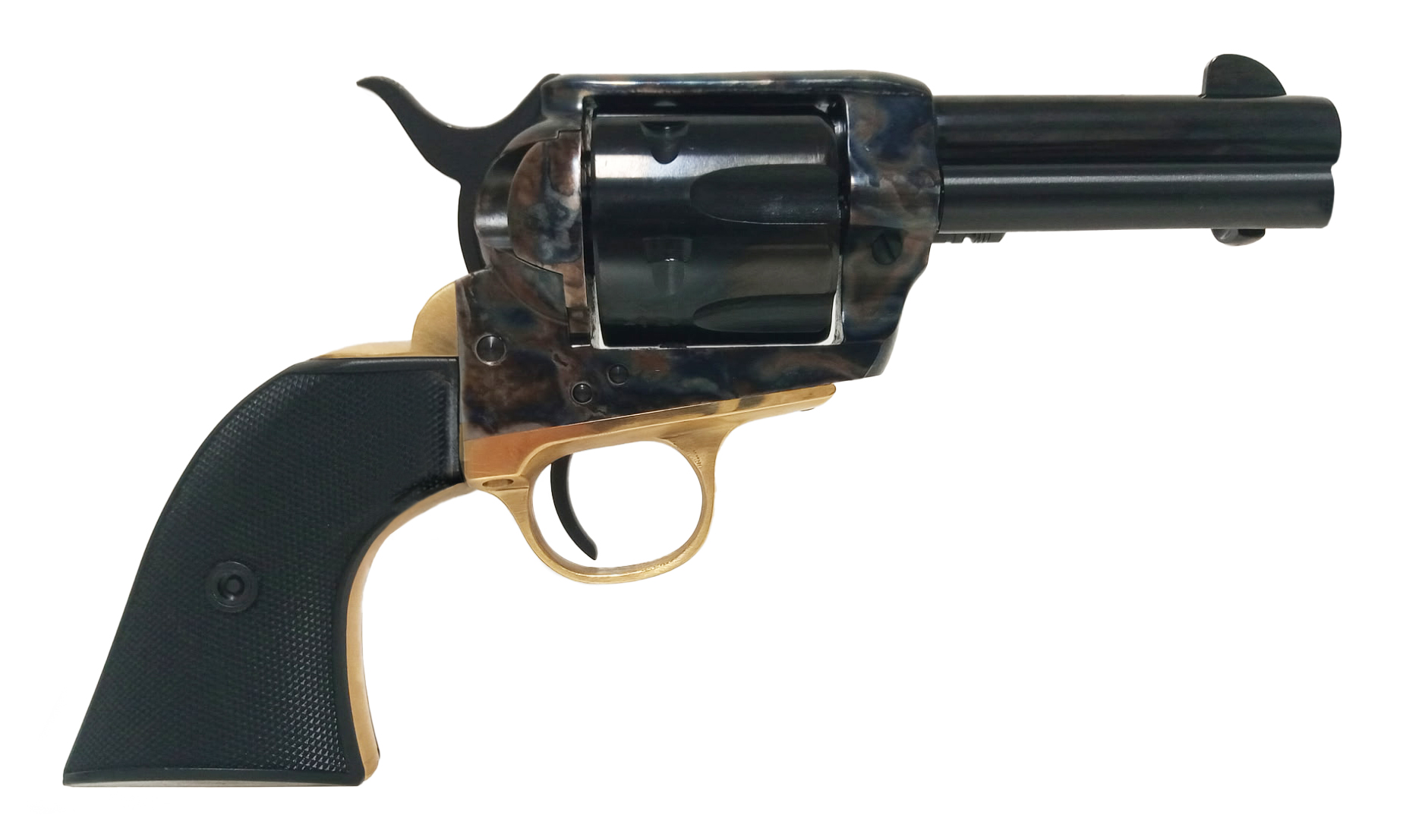 Classic revolver with black and gold design