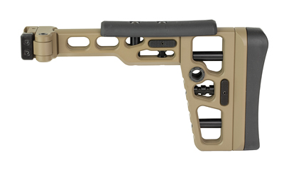 Tan adjustable folding rifle stock with cheek rest