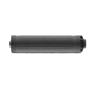Black cylindrical metal tool attachment with ridged grip