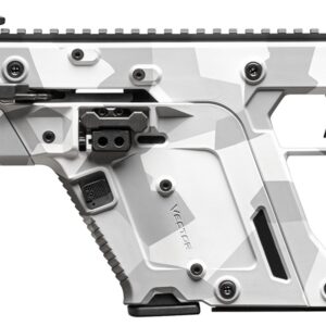 White camouflage-patterned firearm