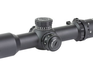 Black rifle scope isolated on white background