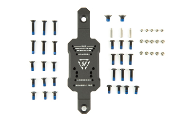 Metal mounting bracket with assorted screws and bolts