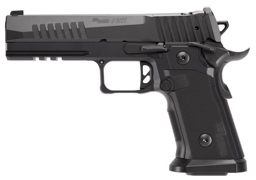 Black SIG Sauer semi-automatic pistol side view