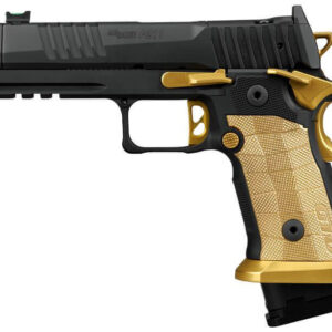 Black and gold pistol with modern design