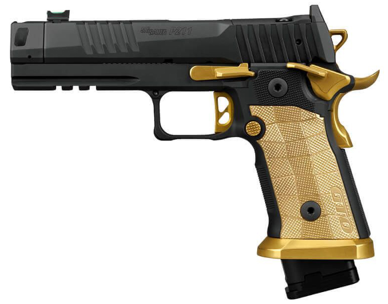 Black and gold pistol with modern design
