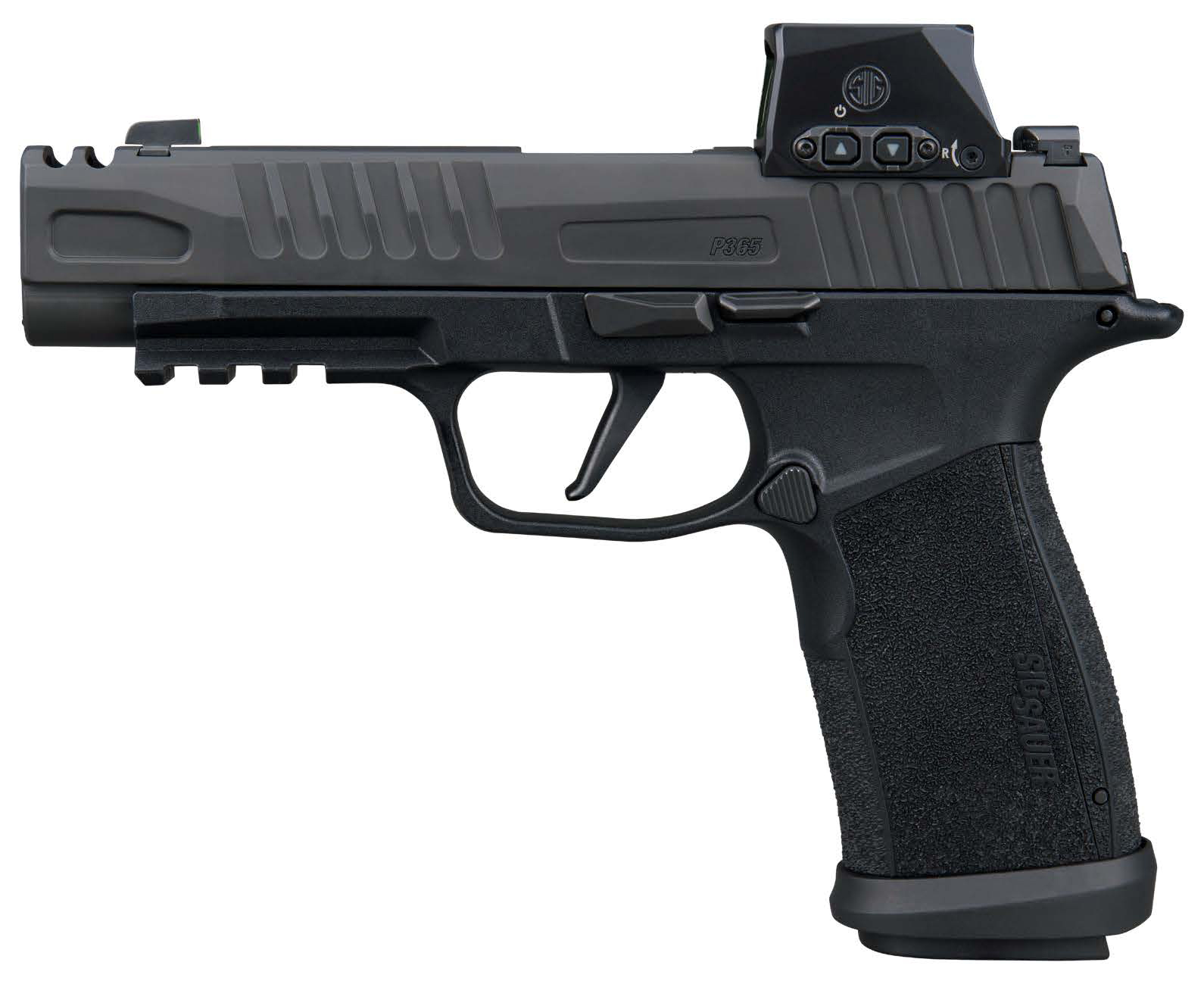 Black SIG Sauer P365 pistol with optic sight