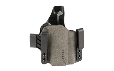 Gray and black Kydex pistol holster with clip
