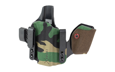 Camouflage concealed carry holster with magazine sidecar