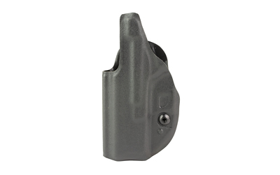 Gray molded pistol holster on white background