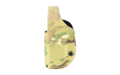 Camouflage tactical handgun holster with button retention