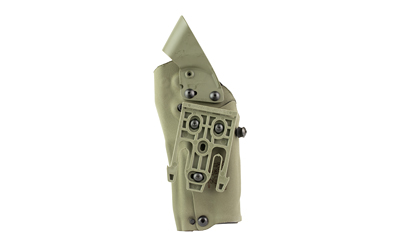 Olive green tactical holster with mounting hardware