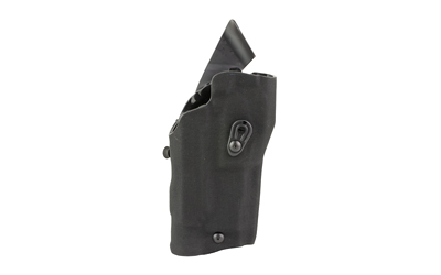 Black tactical pistol holster on white background