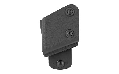 Black Kydex holster clip with screws