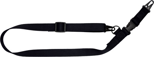 Black adjustable shoulder strap with metal clips