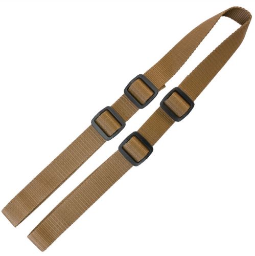 Adjustable brown nylon straps with black buckles