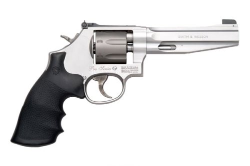 Silver revolver with black grip