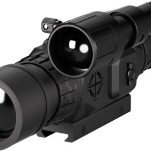 Black night vision monocular device on white background