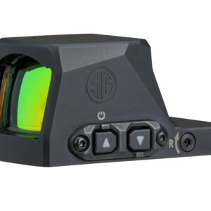 Compact red dot reflex sight with green lens