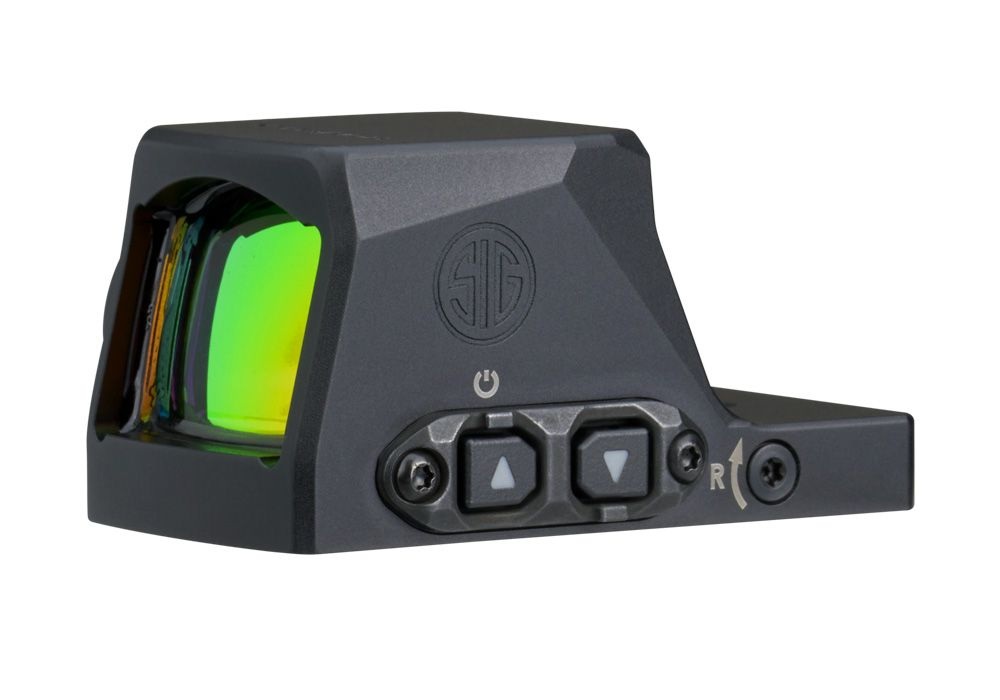 Compact red dot reflex sight with green lens