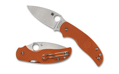 Orange-handled folding pocket knife with silver blade