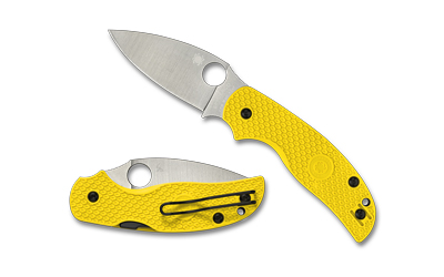 Yellow-handled folding knife open and closed