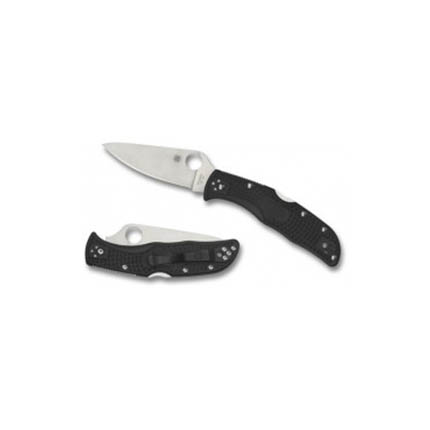 Two black folding knives, one open