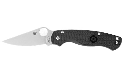 Black folding pocket knife with silver blade