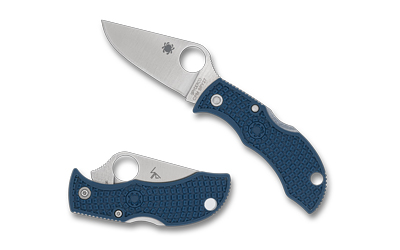 Two blue-handled folding pocket knives with silver blades