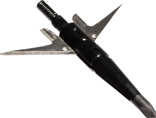Three-blade broadhead arrow tip on white background