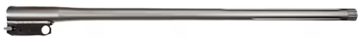 Long metal shotgun barrel isolated on white