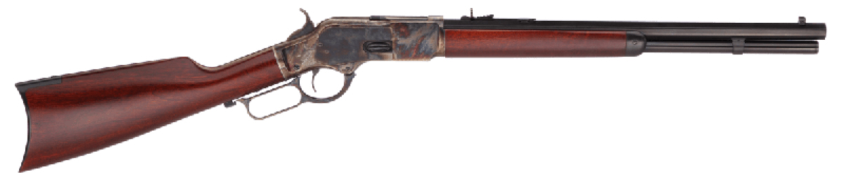 Lever-action rifle isolated on white background