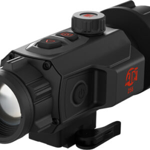 Black thermal monocular with control buttons and lens